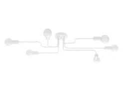 Lámparas de techo Infinix industrial de acero - 6 fuentes luminosas 4000K - L.80 x A.15,5 cm - blanco