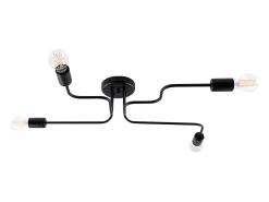 Lámparas de techo Infinix industrial de acero - 4 fuentes luminosas 3000K - L.78 x A.15,5 cm - negro