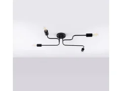 Lámparas de techo Infinix industrial de acero - 4 fuentes luminosas 3000K - L.78 x A.15,5 cm - negro