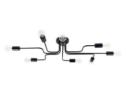 Lámparas de techo Infinix industrial de acero - 8 fuentes luminosas 4000K - L.103 x A.15,5 cm - negro