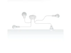 Lámparas de techo Infinix industrial de acero - 4 fuentes luminosas 3000K - L.78 x A.15,5 cm - blanco