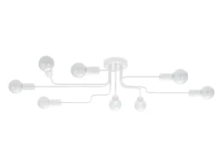 Lámparas de techo Infinix industrial de acero - 8 fuentes luminosas 4000K - L.103 x A.15,5 cm - blanco
