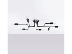 Lámparas de techo Infinix industrial de acero - 8 fuentes luminosas 3000K - L.103 x A.15,5 cm - negro