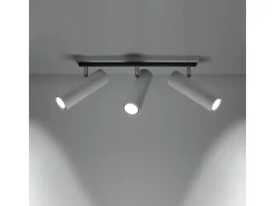Lámparas de techo Invicta moderno de acero - 3 fuentes luminosas 4000K - L.45 x A.20 cm - blanco