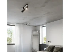 Lámparas de techo Invicta moderno de acero - 2 fuentes luminosas 4000K - L.30 x A.20 cm - negro