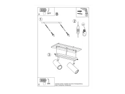 Lámparas de techo Invicta moderno de acero - 2 fuentes luminosas 4000K - L.30 x A.20 cm - blanco