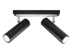 Lámparas de techo Invicta moderno de acero - 2 fuentes luminosas 3000K - L.30 x A.20 cm - negro