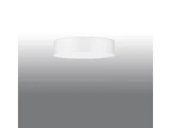 Lámparas de techo Kalmaris minimalista de tela/vidrio/acero - 5 fuentes luminosas 3000K - L.50 x A.16 cm - blanco