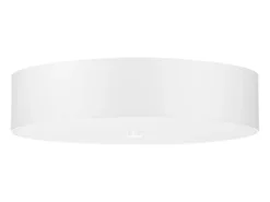 Lámparas de techo Kalmaris minimalista de tela/vidrio/acero - 5 fuentes luminosas 3000K - L.50 x A.16 cm - blanco