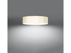 Lámparas de techo Kalmaris minimalista de tela/vidrio/acero - 5 fuentes luminosas 4000K - L.50 x A.16 cm - blanco