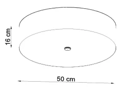 Lámparas de techo Kalmaris minimalista de tela/vidrio/acero - 5 fuentes luminosas 4000K - L.50 x A.16 cm - blanco