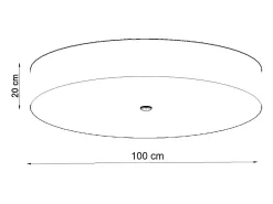 Lámparas de techo Kalmaris minimalista de tela/vidrio/acero - 6 fuentes luminosas 3000K - L.100 x A.20 cm - blanco