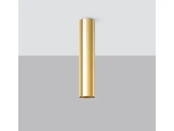 Lámparas De Techo Lagos Moderno De Acero - 1 Fuentes Luminosas - L.6 X A.30 Cm - Brillo Dorado