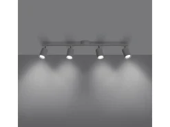 Lámparas De Techo Lemmi Moderno De Acero - 4 Fuentes Luminosas - L.100 X A.20 Cm - Blanco