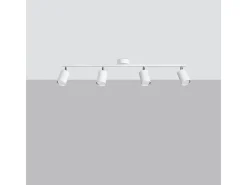 Lámparas De Techo Lemmi Moderno De Acero - 4 Fuentes Luminosas - L.100 X A.20 Cm - Blanco