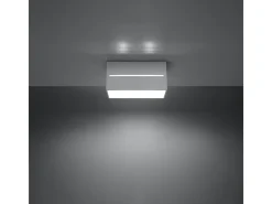 Lámparas De Techo Lobo Moderno De Aluminio - 2 Fuentes Luminosas - L.20 X A.10 Cm - Blanco