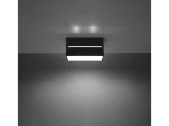 Lámparas De Techo Lobo Moderno De Aluminio - 2 Fuentes Luminosas - L.20 X A.10 Cm - Negro