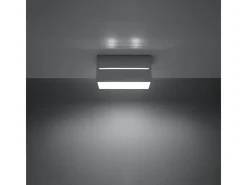 Lámparas De Techo Lobo Moderno De Aluminio - 2 Fuentes Luminosas - L.20 X A.10 Cm - Gris