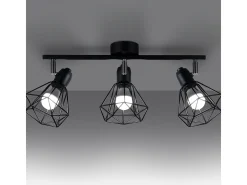 Lámparas de techo Lunova moderno de acero - 3 fuentes luminosas 4000K - L.52 x A.19 cm - negro