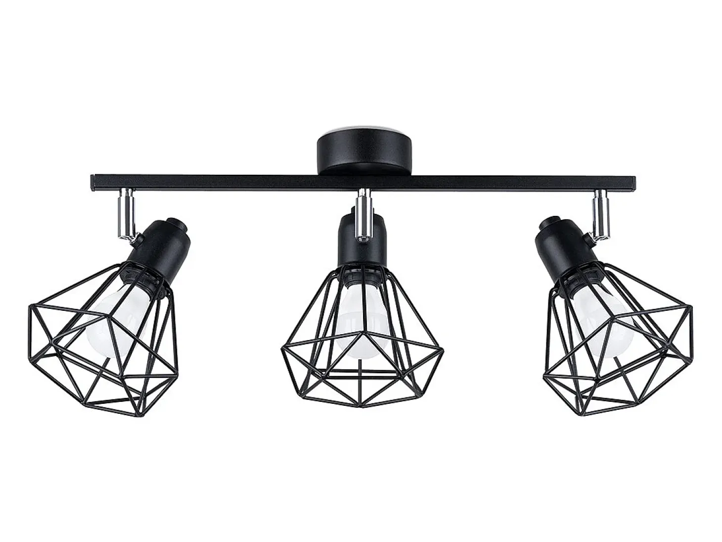 Lámparas de techo Lunova moderno de acero - 3 fuentes luminosas 4000K - L.52 x A.19 cm - negro
