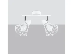 Lámparas de techo Lunova moderno de acero - 2 fuentes luminosas 3000K - L.31 x A.19 cm - blanco