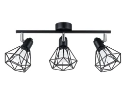 Lámparas de techo Lunova moderno de acero - 3 fuentes luminosas 3000K - L.52 x A.19 cm - negro