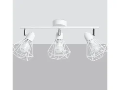 Lámparas de techo Lunova moderno de acero - 3 fuentes luminosas 3000K - L.52 x A.19 cm - blanco