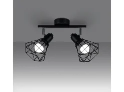 Lámparas de techo Lunova moderno de acero - 2 fuentes luminosas 4000K - L.31 x A.19 cm - negro