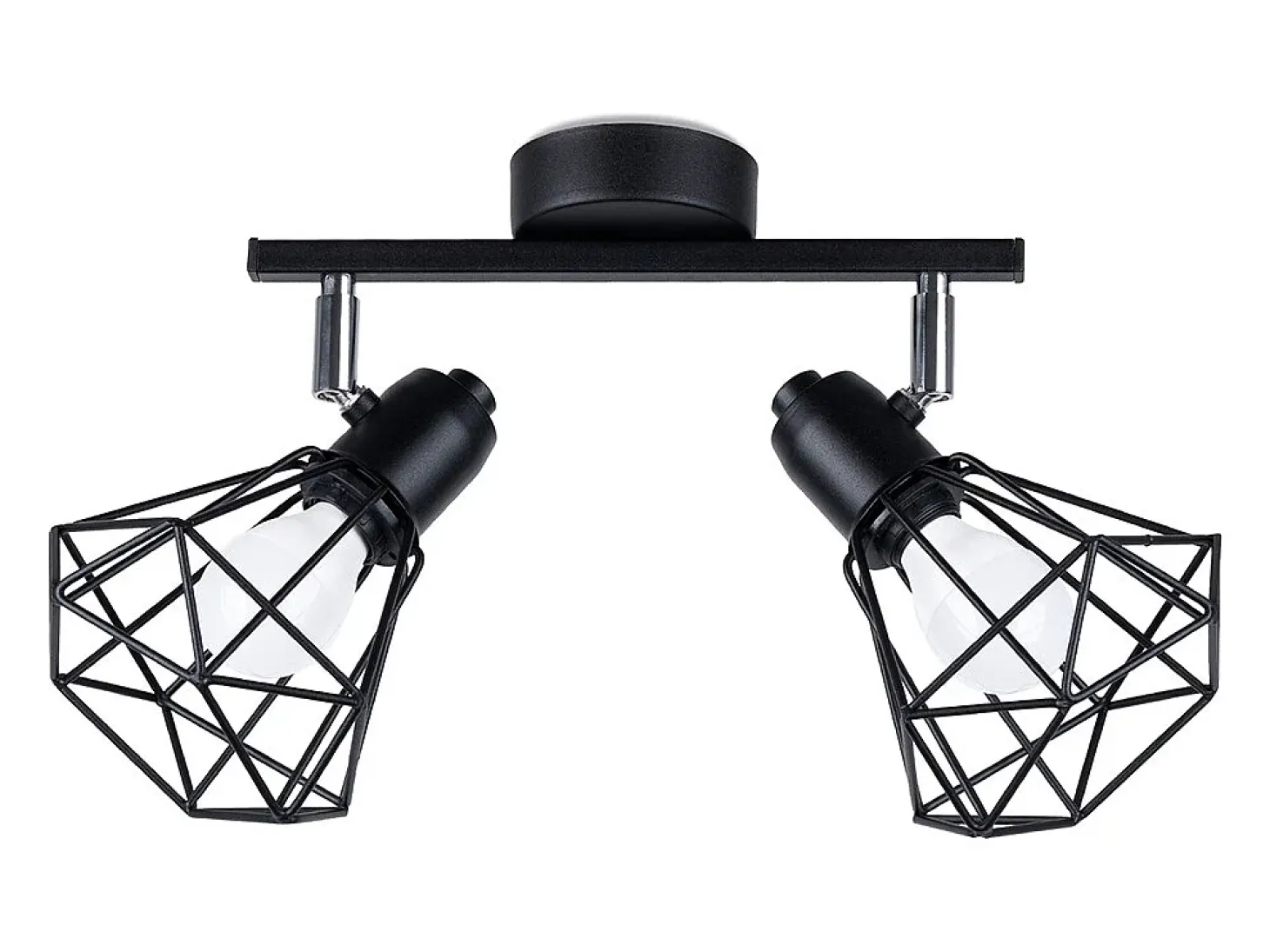 Lámparas de techo Lunova moderno de acero - 2 fuentes luminosas 4000K - L.31 x A.19 cm - negro