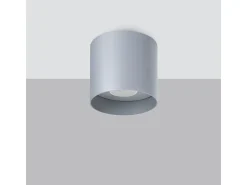 Lámparas De Techo Mika Minimalista De Aluminio - 1 Fuentes Luminosas - L.12 X A.11 Cm - Gris