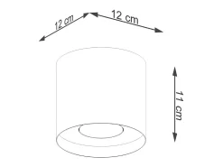Lámparas De Techo Mika Minimalista De Aluminio - 1 Fuentes Luminosas - L.12 X A.11 Cm - Gris
