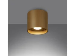 Lámparas De Techo Mika Minimalista De Aluminio - 1 Fuentes Luminosas - L.12 X A.11 Cm - Dorado