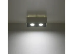 Lámparas De Techo Mono Minimalista De Acero - 2 Fuentes Luminosas - L.24 X A.11 Cm - Blanco Negro