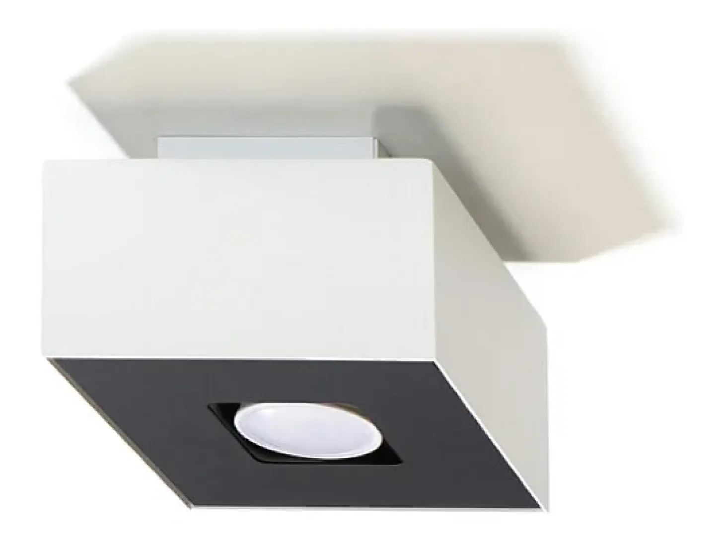 Lámparas De Techo Mono Minimalista De Acero - 1 Fuentes Luminosas - L.14 X A.11 Cm - Blanco Negro