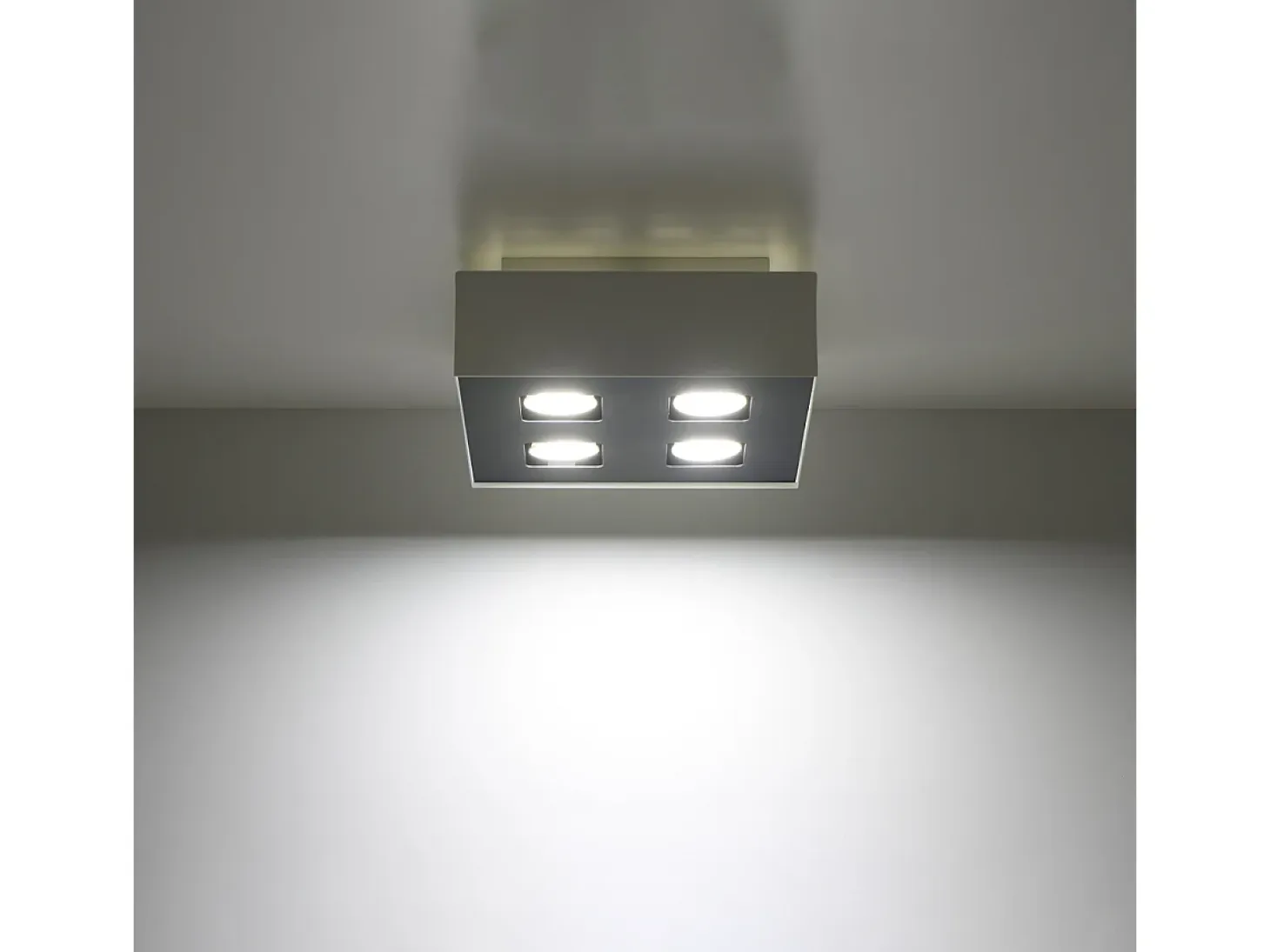 Lámparas De Techo Mono Minimalista De Acero - 4 Fuentes Luminosas - L.24 X A.11 Cm - Blanco Negro