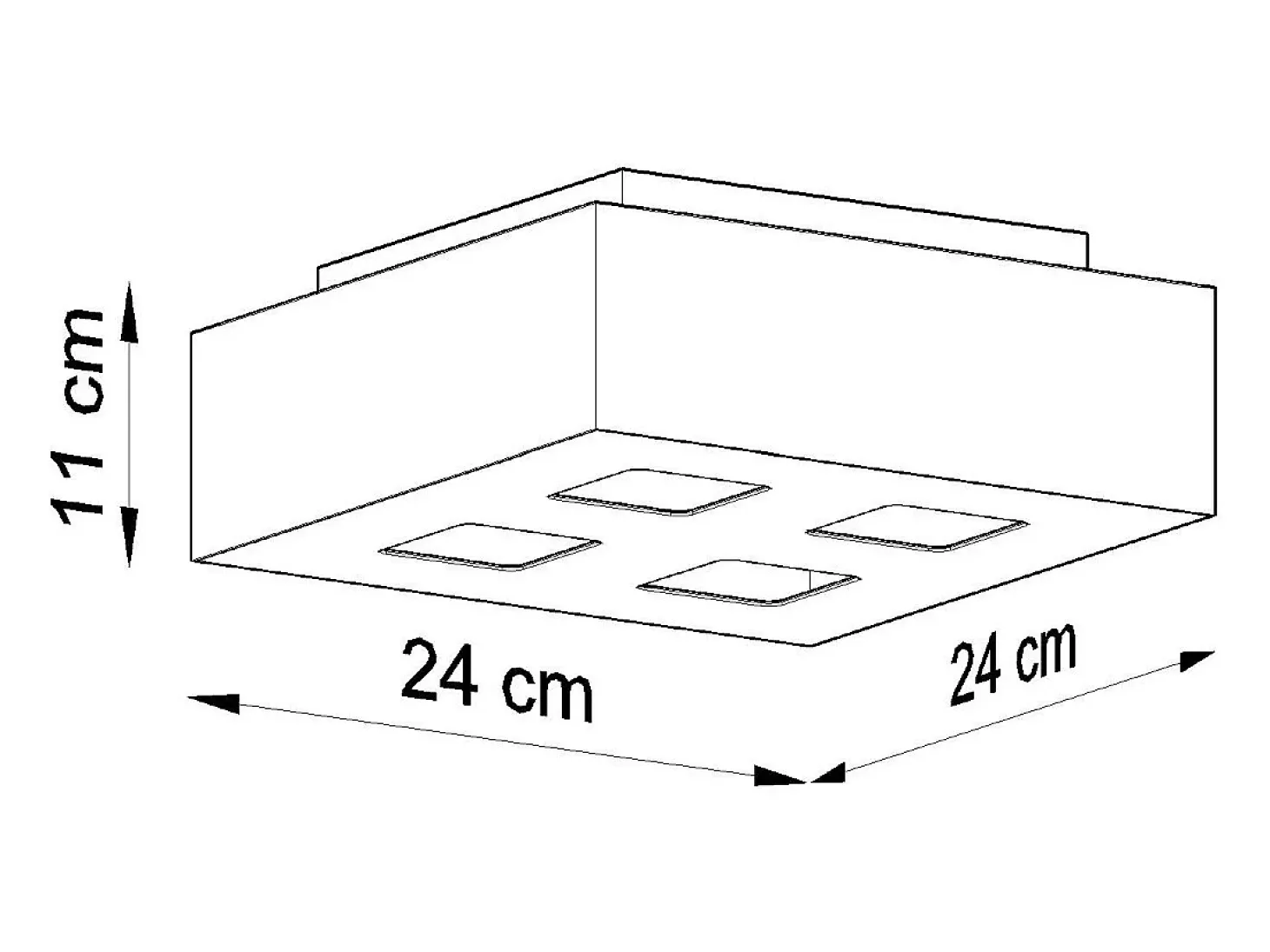 Lámparas De Techo Mono Minimalista De Acero - 4 Fuentes Luminosas - L.24 X A.11 Cm - Blanco Negro