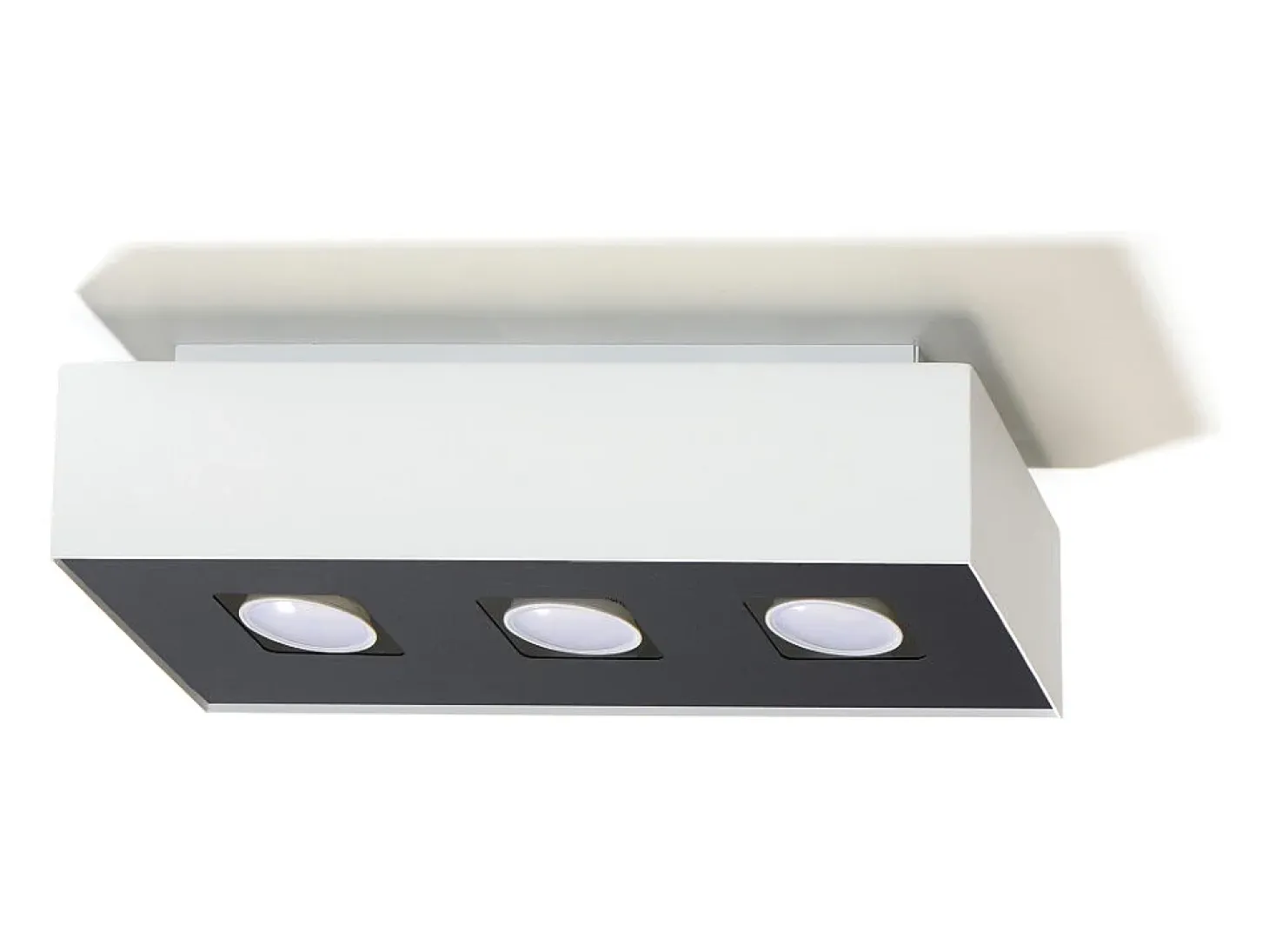 Lámparas De Techo Mono Minimalista De Acero - 3 Fuentes Luminosas - L.34 X A.11 Cm - Blanco Negro