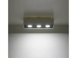 Lámparas De Techo Mono Minimalista De Acero - 3 Fuentes Luminosas - L.34 X A.11 Cm - Blanco Negro