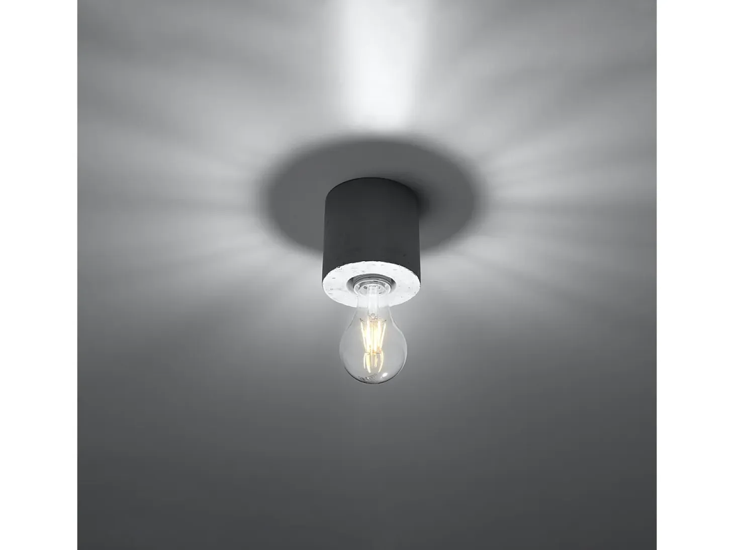 Lámparas de techo Nalvado industrial de concreto - 1 fuentes luminosas 4000K - L.10 x A.10 cm - gris