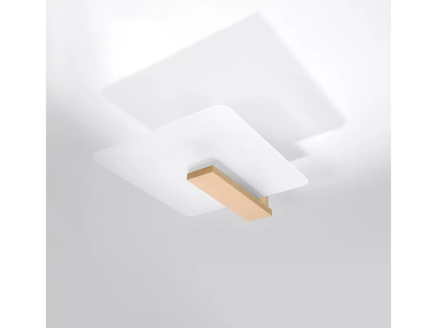 Lámparas de techo Nappo escandinavo de madera/vidrio - 2 fuentes luminosas 3000K - L.40 x A.47,5 cm - madera natural