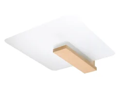Lámparas de techo Nappo escandinavo de madera/vidrio - 2 fuentes luminosas 3000K - L.40 x A.47,5 cm - madera natural