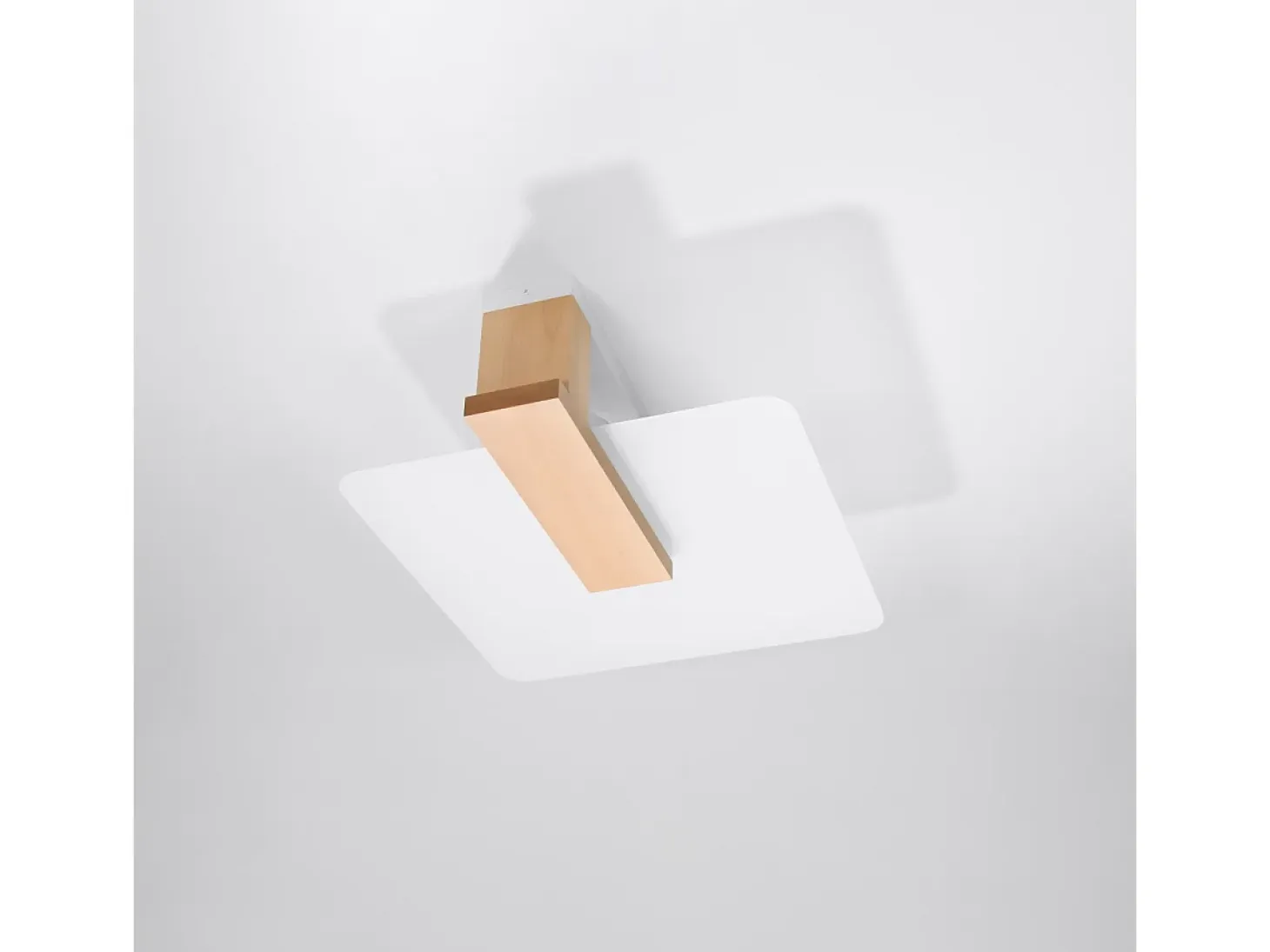 Lámparas de techo Nappo escandinavo de madera/vidrio - 2 fuentes luminosas 4000K - L.40 x A.47,5 cm - madera natural
