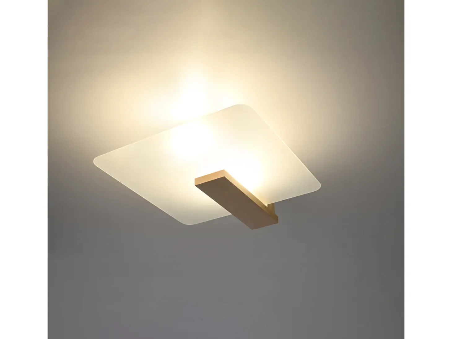 Lámparas de techo Nappo escandinavo de madera/vidrio - 2 fuentes luminosas 4000K - L.40 x A.47,5 cm - madera natural