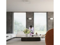 Lámparas de techo Nappo escandinavo de madera/vidrio - 2 fuentes luminosas 3000K - L.40 x A.47,5 cm - blanco