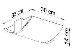 Lámparas de techo Nerilo moderno de madera/vidrio - 2 fuentes luminosas 3000K - L.30 x A.14 cm - wengué/blanco