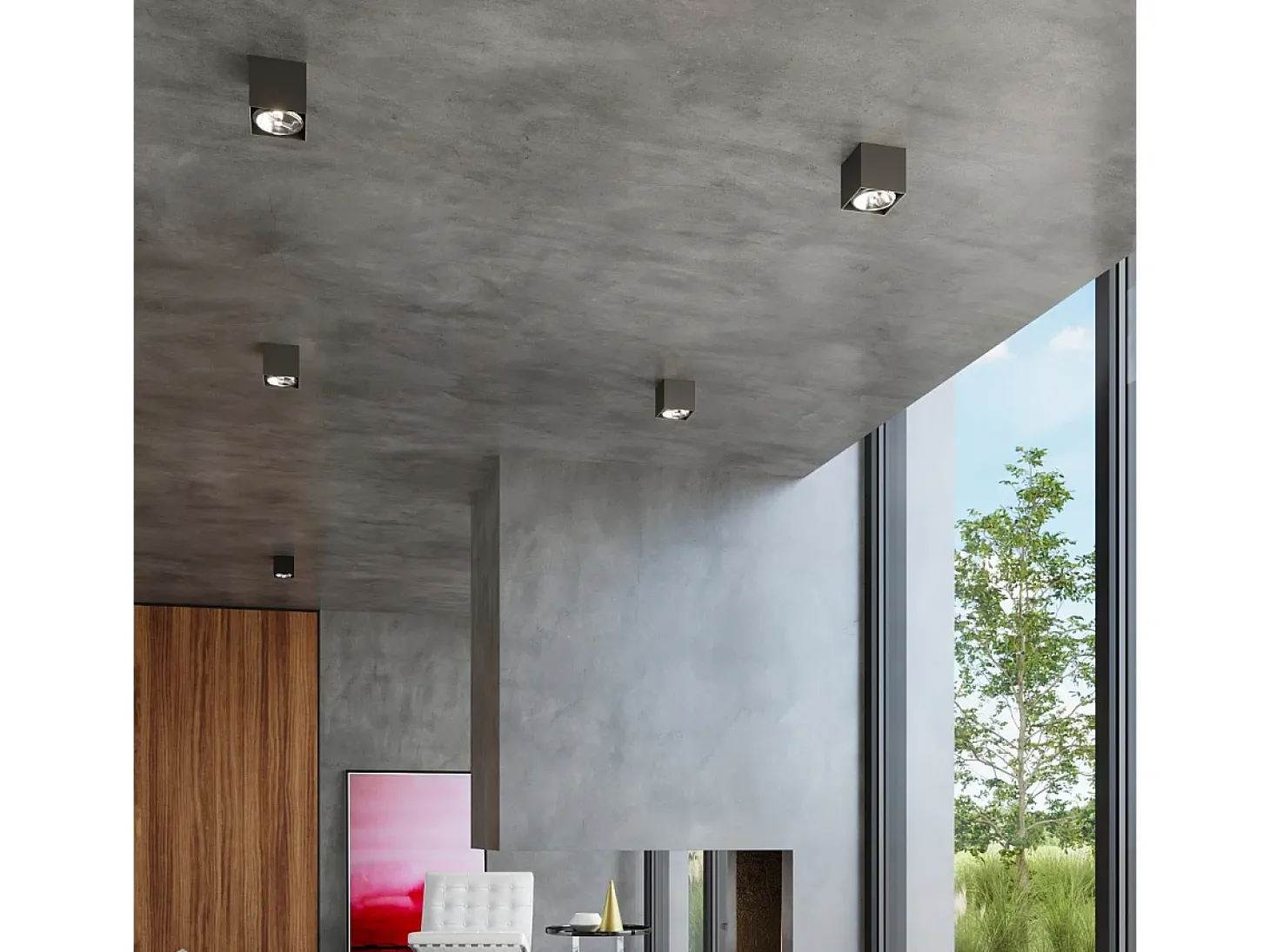 Lámparas de techo Nexiflex moderno de aluminio - 1 fuentes luminosas 4000K - L.12 x A.11 cm - negro