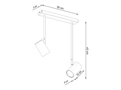 Lámparas de techo Novatel moderno de acero - 2 fuentes luminosas 4000K - L.30 x A.43 cm - negro