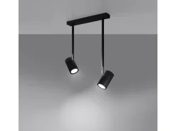 Lámparas de techo Novatel moderno de acero - 2 fuentes luminosas 4000K - L.30 x A.43 cm - negro