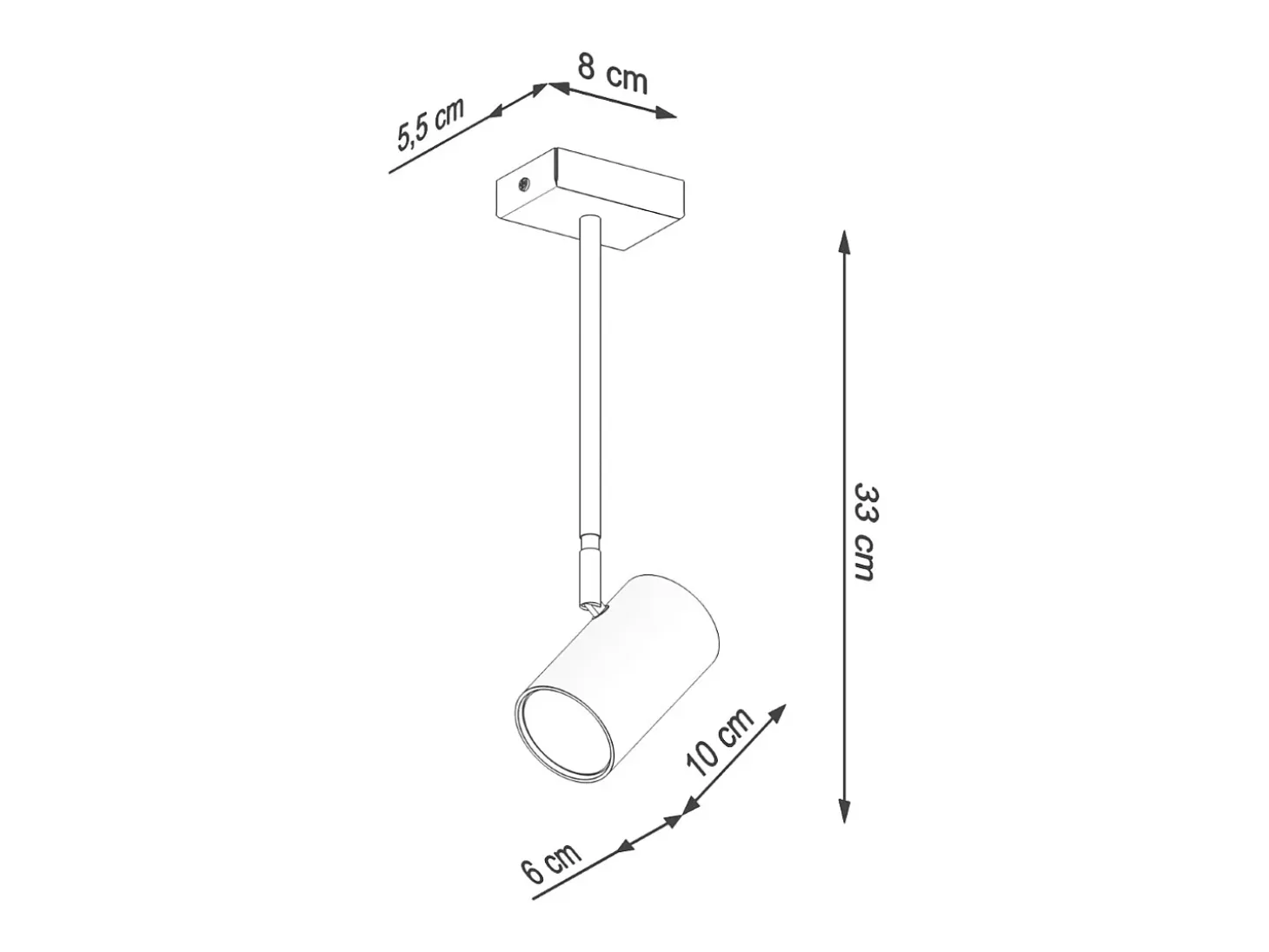 Lámparas de techo Novatel moderno de acero - 1 fuentes luminosas 4000K - L.10 x A.33 cm - negro