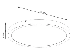 Lámparas De Techo Onyx Minimalista De Aluminio - 1 Fuentes Luminosas - L.60 X A.6 Cm - Negro